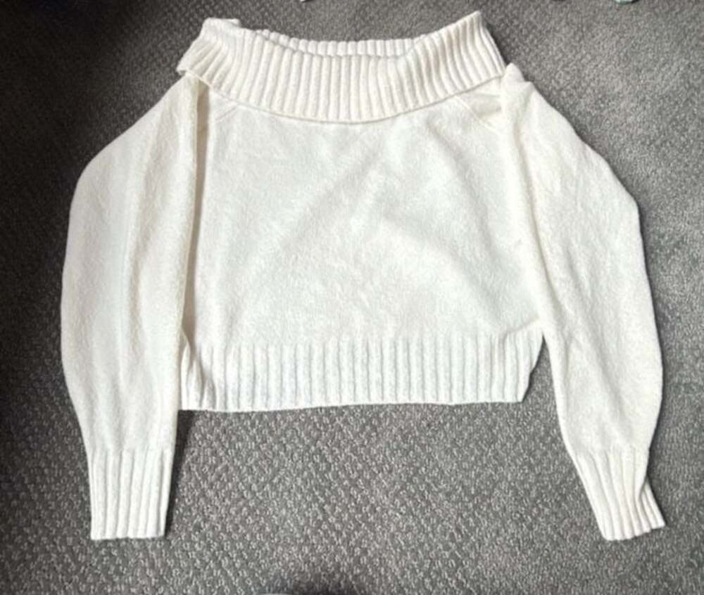 Hollister Off-The-Shoulder Cropped Knit Sweater